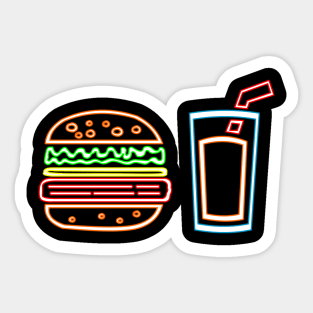 Burger Neon Sticker